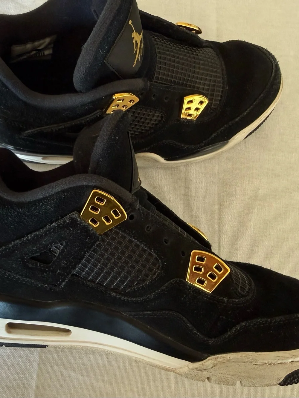 Air Jordan 4 Retro 'Black Gold' Youth Sneakers